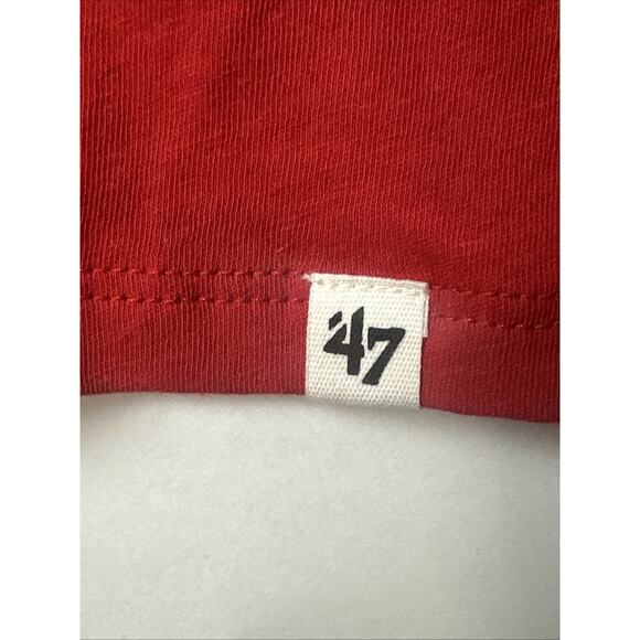 NWT ‘47 NFL New York Giants Racer Red Go Big Blue Women’s T-Shirt Sz L - Picture 7 of 11